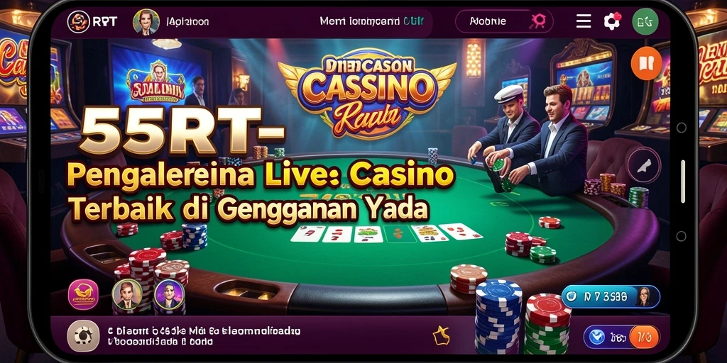 Gambar menunjukkan dealer nyata dalam permainan Live Casino di 55RT.