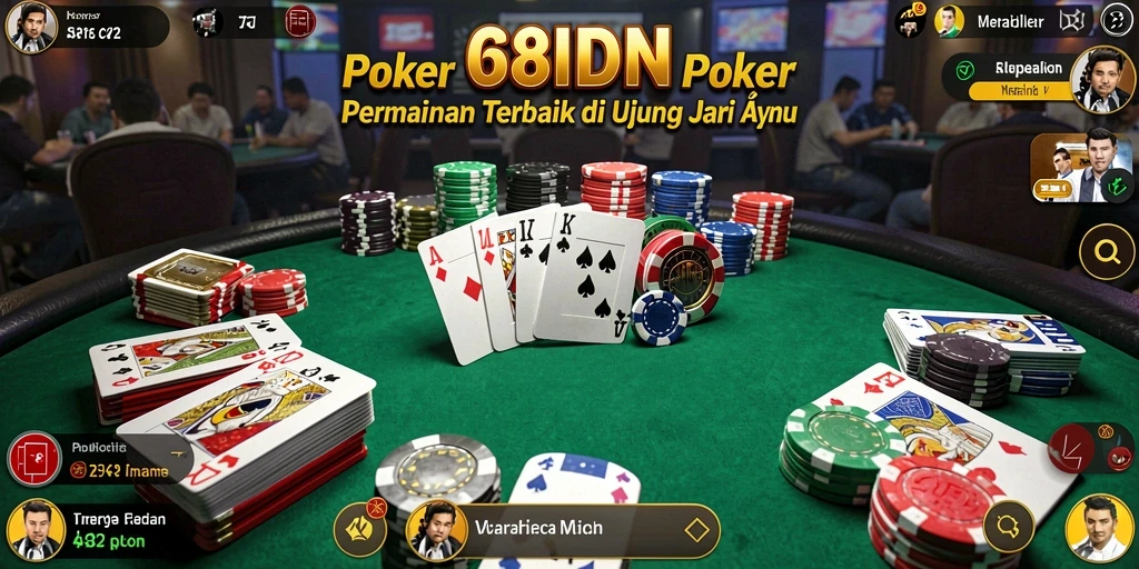 Screenshot gameplay Poker dari 68IDN menampilkan keseruan dan interaksi antar pemain.