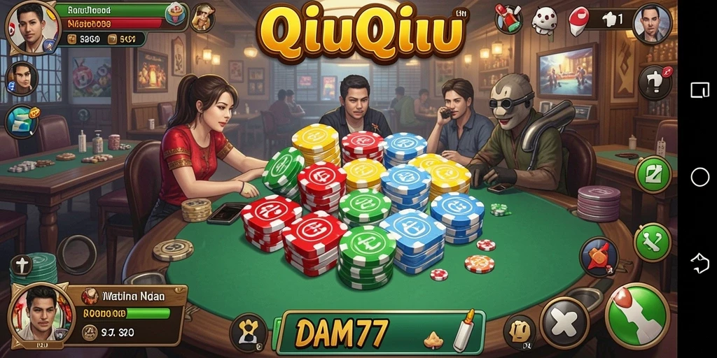 Gameplay seru dari ADAM77 dalam permainan QiuQiu.