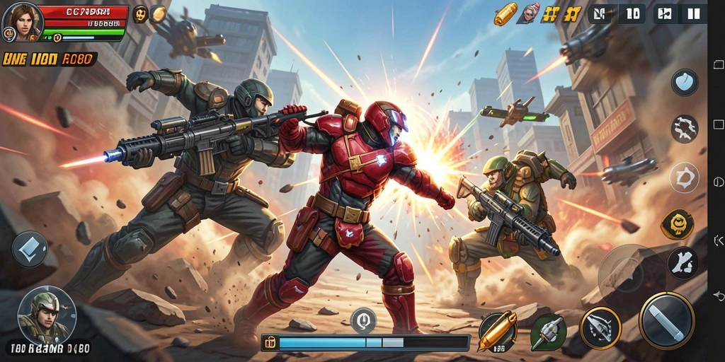 Screenshot gameplay C7890 menampilkan aksi yang mendebarkan dan intens.