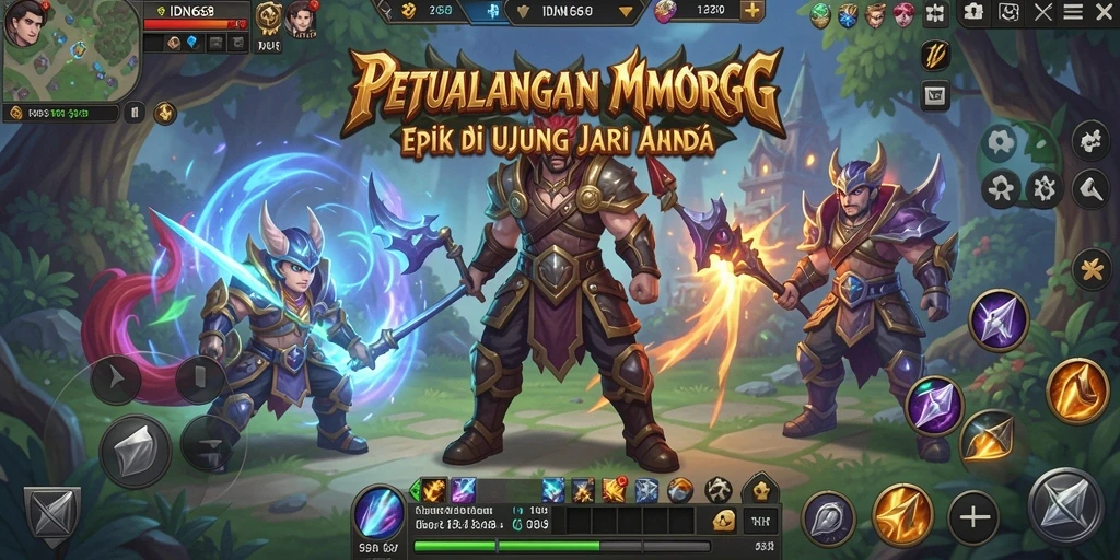Screenshot menunjukkan aksi seru dalam pertarungan MMORPG di IDN668.