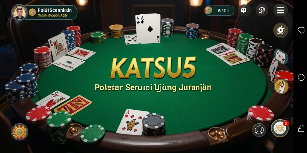 Tampilan screenshot KATSU5 yang menampilkan gameplay Poker yang mendebarkan.