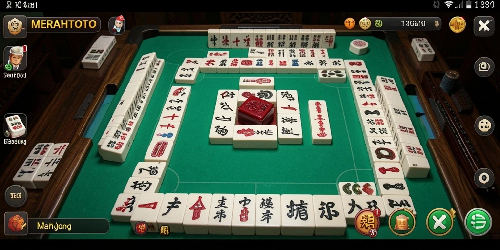Screenshot gameplay MERAHTOTO menampilkan tantangan Mahjong yang seru.