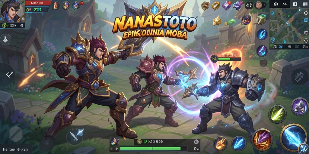 Tangkapan layar gameplay <strong>NANASTOTO</strong> menunjukkan aksi epik dan strategi seru.