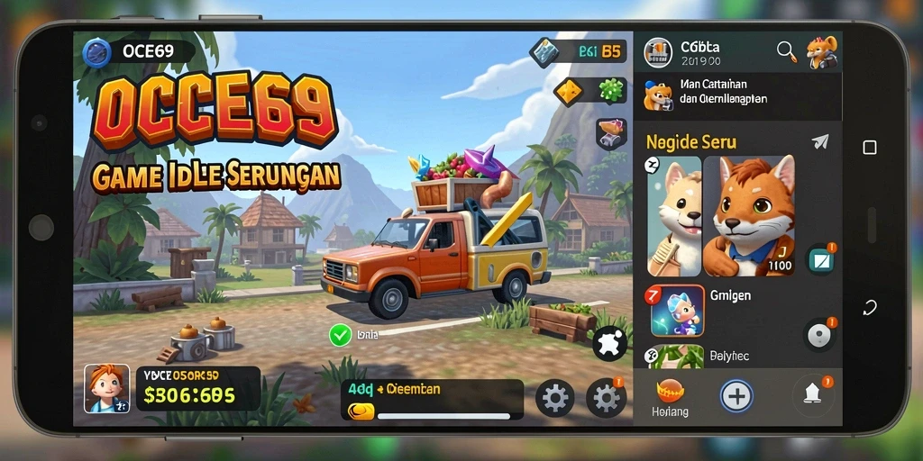 Tampilan seru permainan OCE69 yang menampilkan karakter dan gameplay Idle.