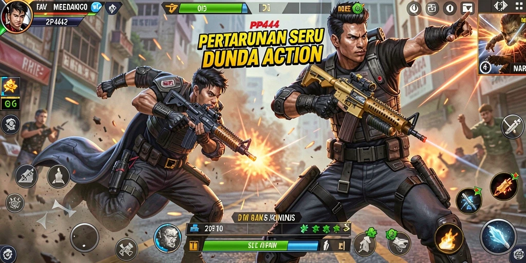 Menggambarkan aksi seru di dalam game PP444 yang menantang.