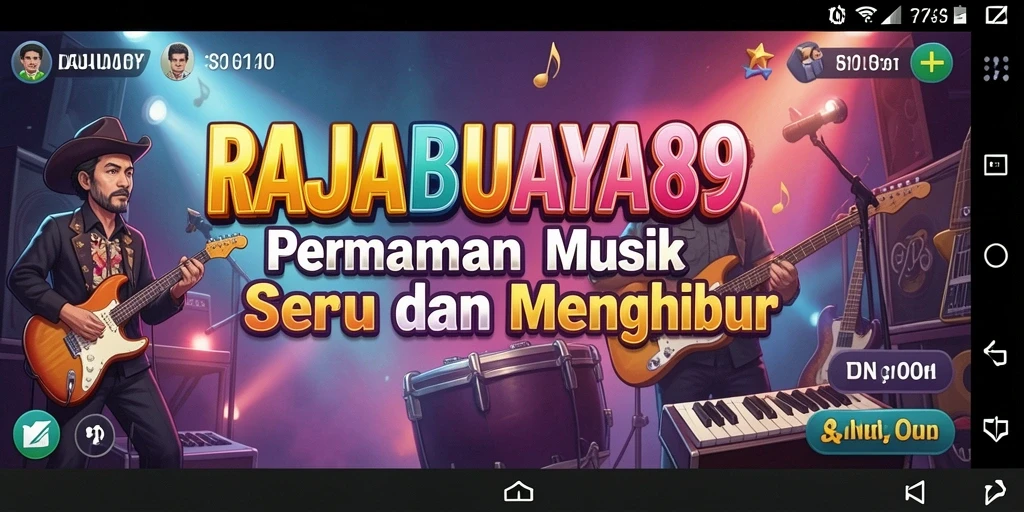 Tampilan gameplay RAJABUAYA89 yang menampilkan interaksi musik yang seru.