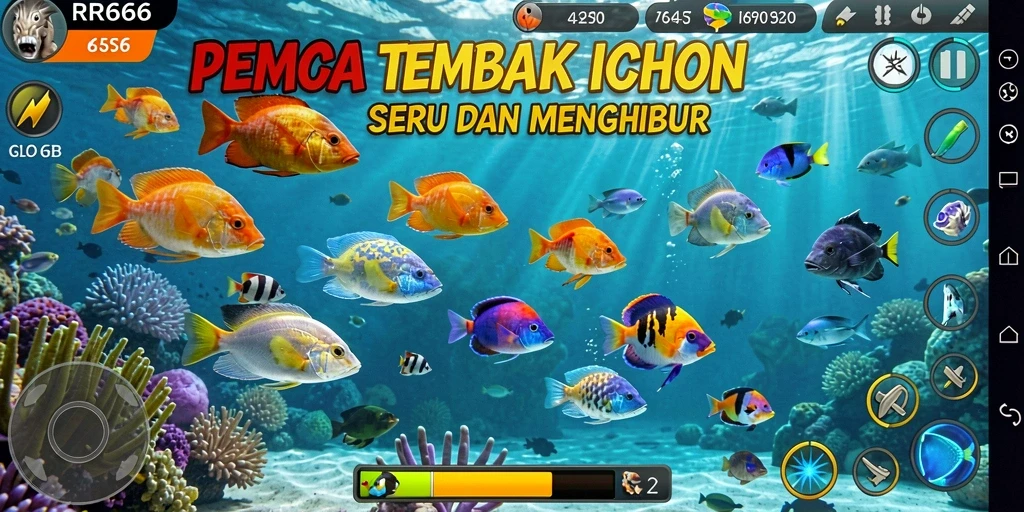 Tampilan gameplay menarik dari RR666 dengan aksi Tembak Ikan.