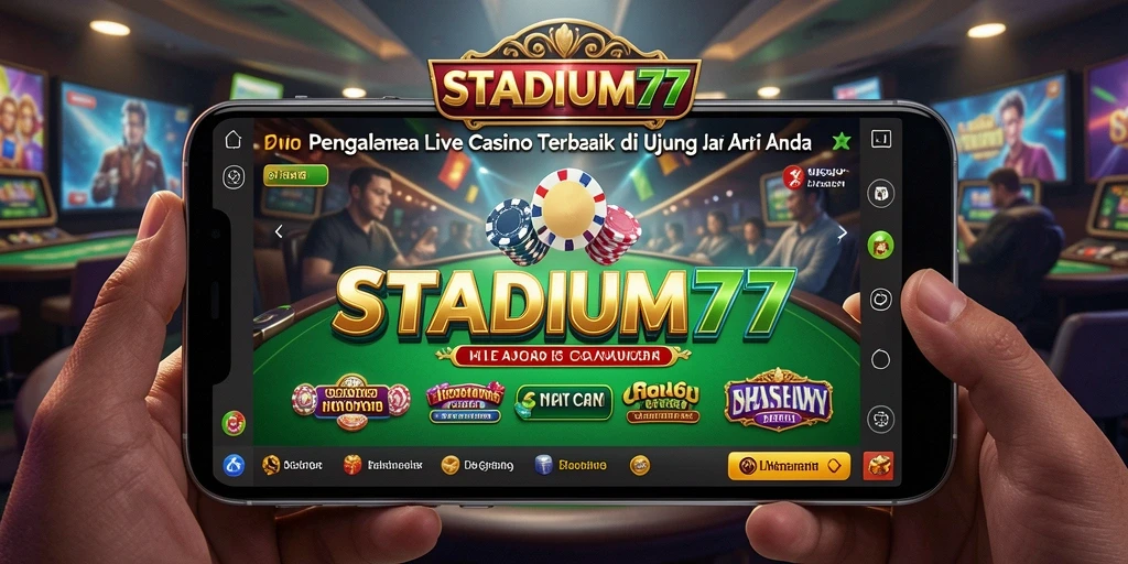 Tampilan gameplay interaktif dari STADIUM77 dalam suasana Live Casino.