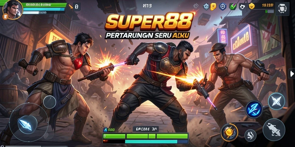 Tampilan gameplay aksi yang mendebarkan di <strong>SUPER88</strong> dengan karakter yang menakjubkan.