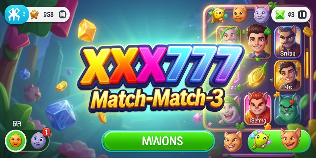 Tampilan gameplay seru dengan pencocokan item Match-3.